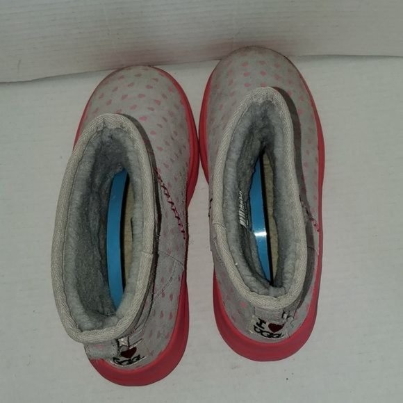 Ugg Boots I Heart Kisses Mini Boot Leather Gray Hot Pink Mini Women's WOMAN'S 7 - Picture 6 of 16